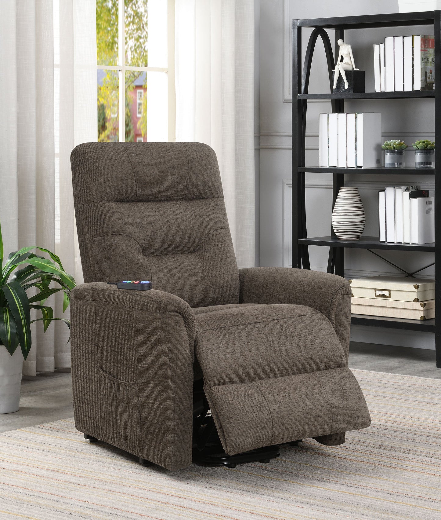 Sillón de masaje eléctrico tapizado Henrietta beige