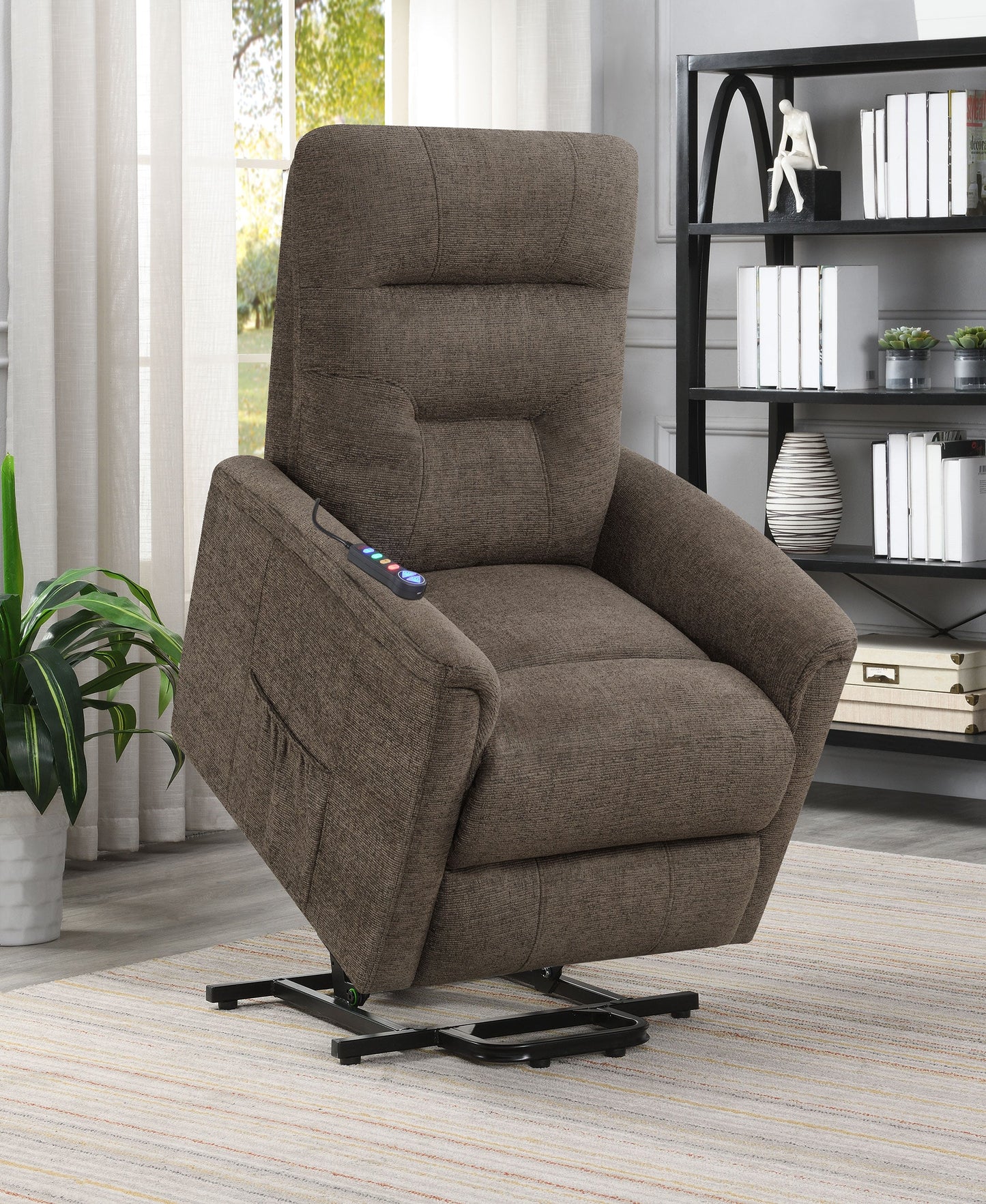 Sillón de masaje eléctrico tapizado Henrietta beige