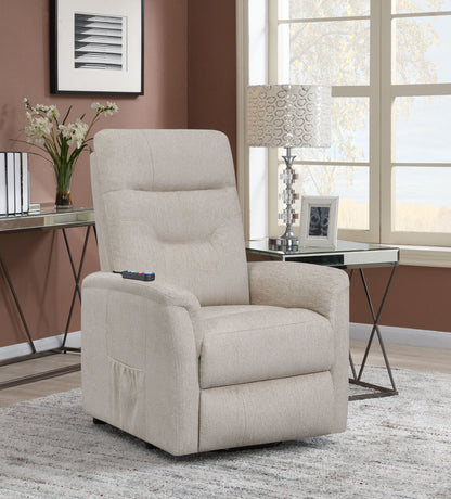 Sillón de masaje eléctrico tapizado Henrietta beige