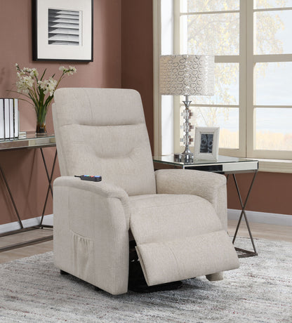 Sillón de masaje eléctrico tapizado Henrietta beige