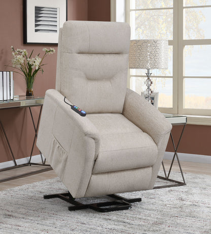 Sillón de masaje eléctrico tapizado Henrietta beige
