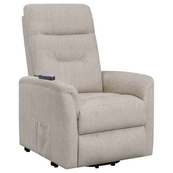 Sillón de masaje eléctrico tapizado Henrietta beige