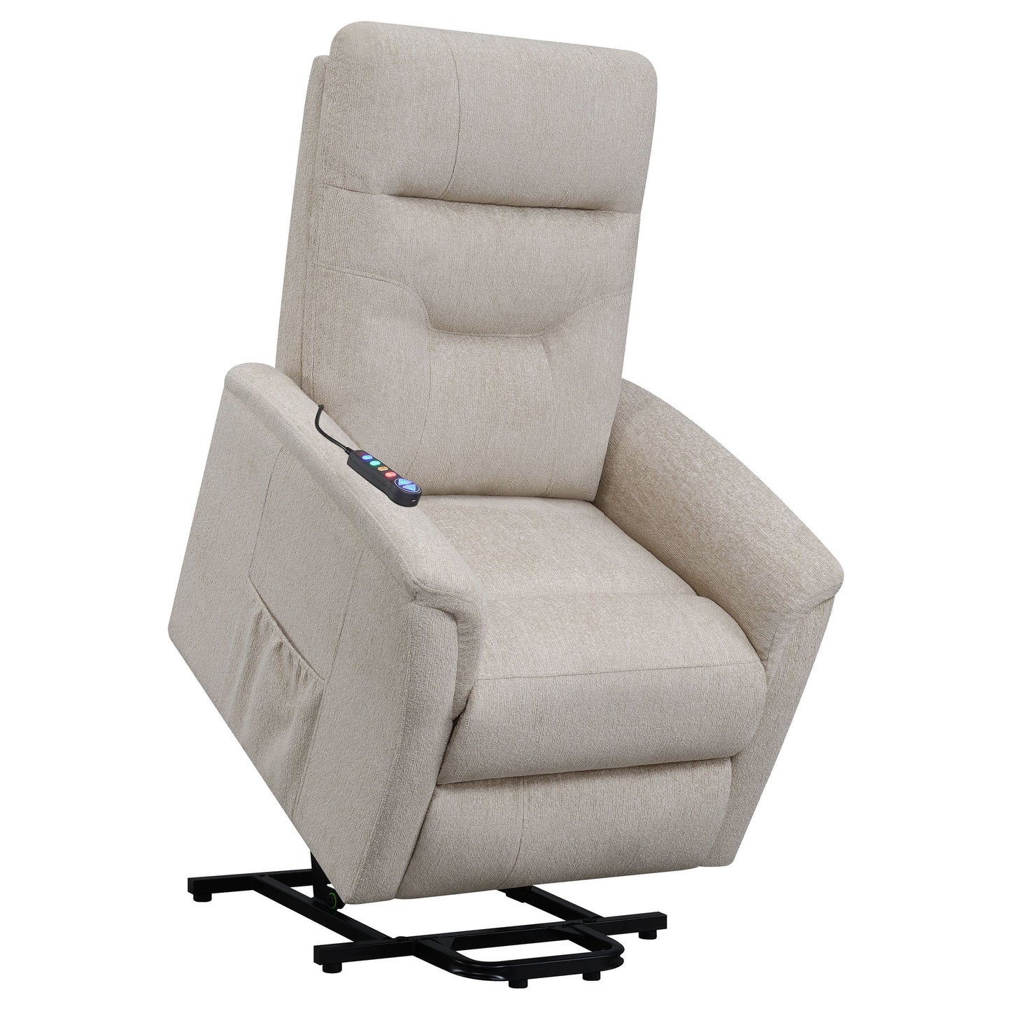 Sillón de masaje eléctrico tapizado Henrietta beige