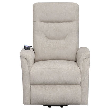Sillón de masaje eléctrico tapizado Henrietta beige