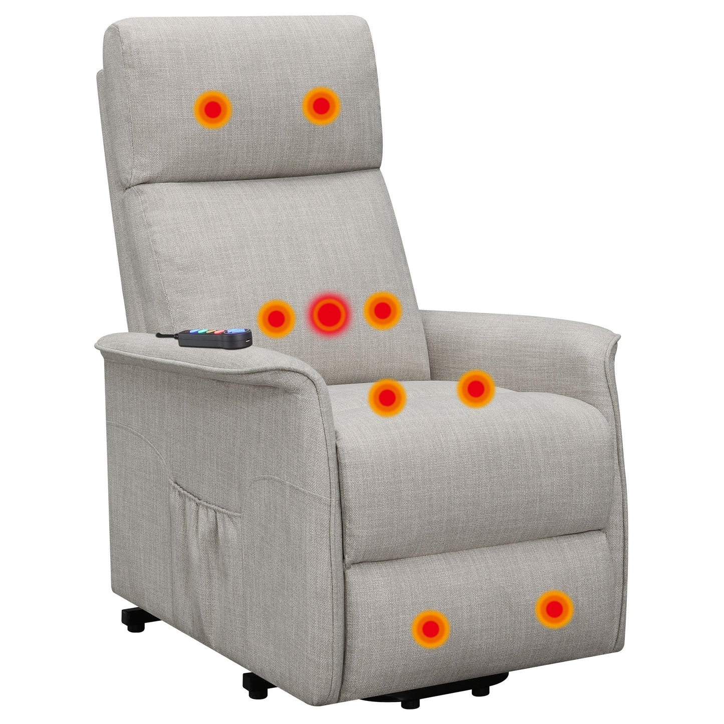 Sillón de masaje eléctrico tapizado Herrera color beige