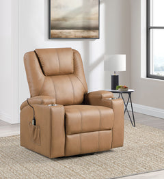 Sillón reclinable de masaje eléctrico tapizado Armstrong negro