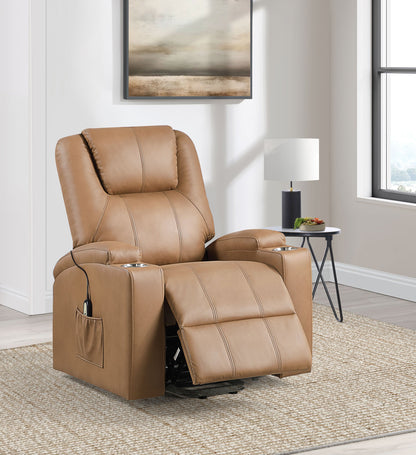 Armstrong Upholstered Power Lift Massage Recliner Black