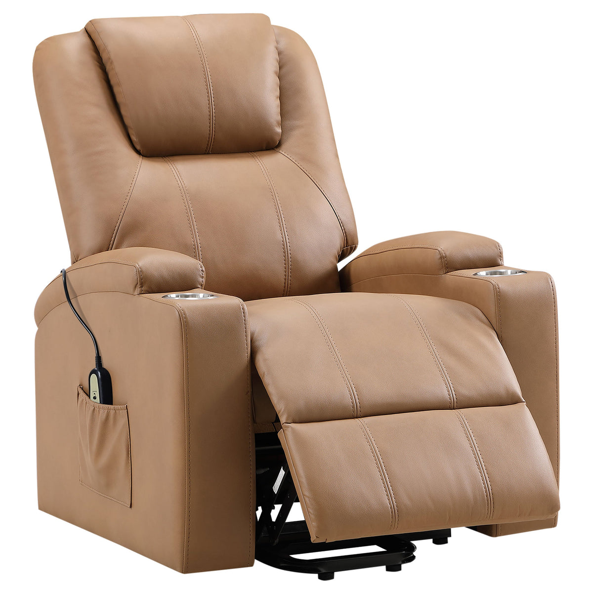 Sillón reclinable de masaje eléctrico tapizado Armstrong negro