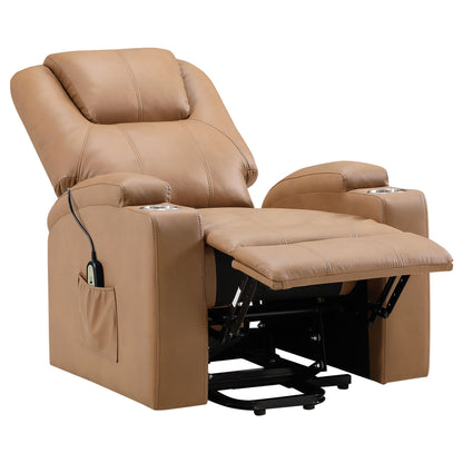 Armstrong Upholstered Power Lift Massage Recliner Black