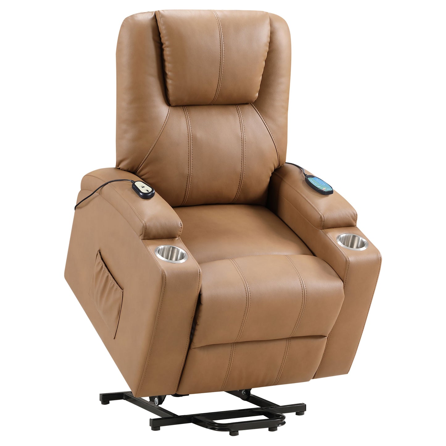 Armstrong Upholstered Power Lift Massage Recliner Black