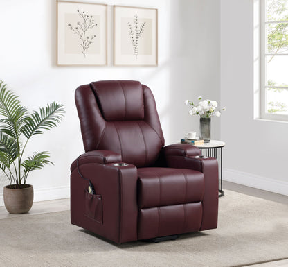 Armstrong Upholstered Power Lift Massage Recliner Black