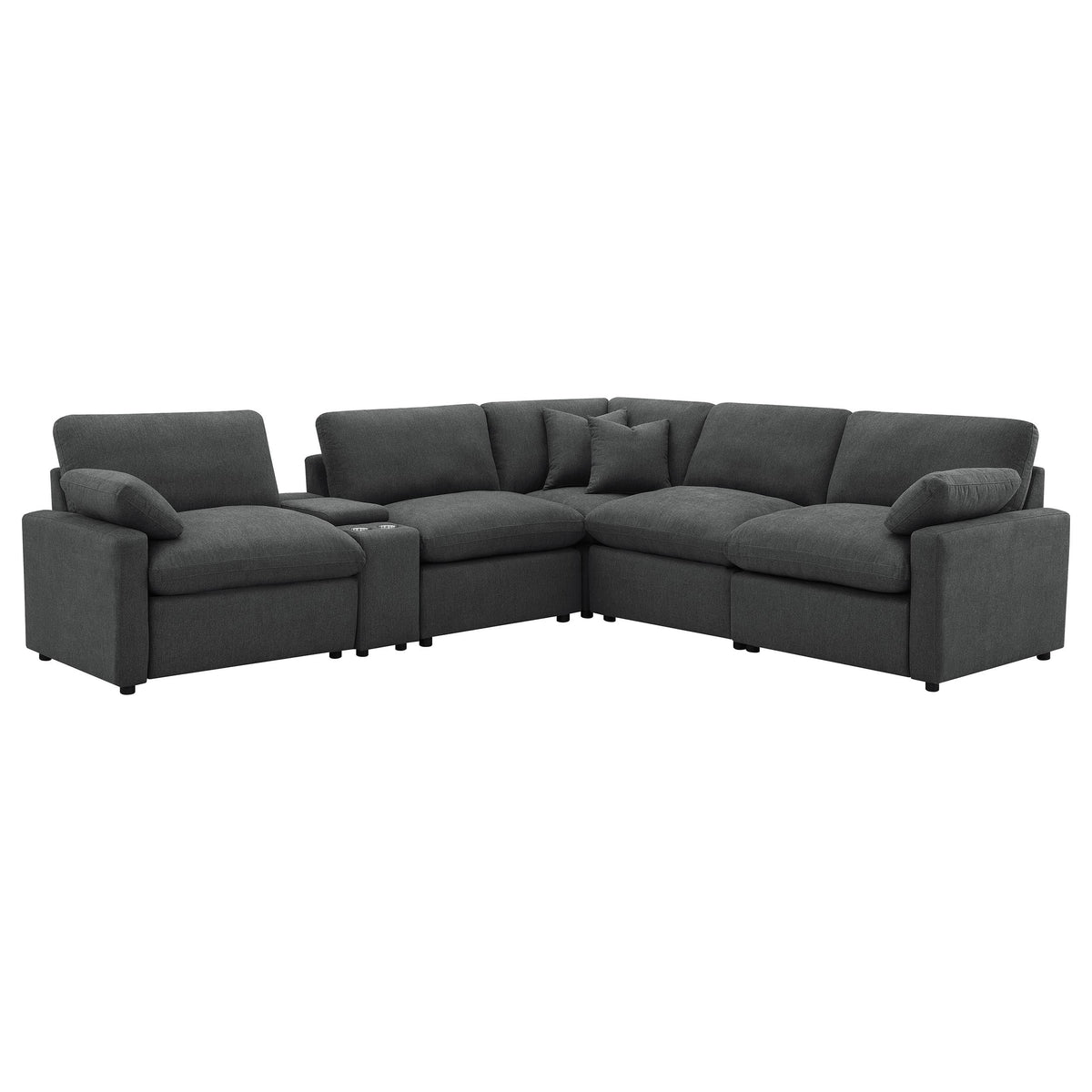 Sofá modular reclinable eléctrico Collins gris oscuro