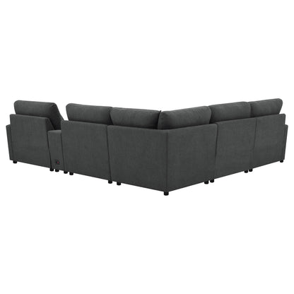 Sofá modular reclinable eléctrico Collins gris oscuro