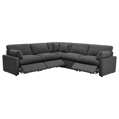 Sofá modular reclinable eléctrico Collins gris oscuro