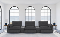 Asientos reclinables eléctricos para cine en casa Collins, color gris oscuro
