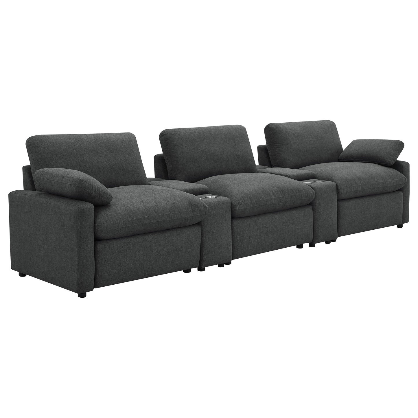 Collins Power Reclining Home Theater Seating Dark Grey