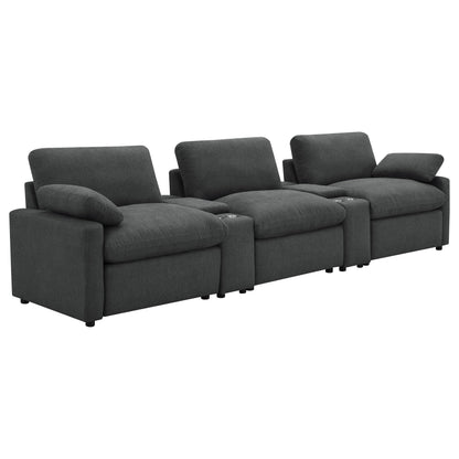 Collins Power Reclining Home Theater Seating Dark Grey