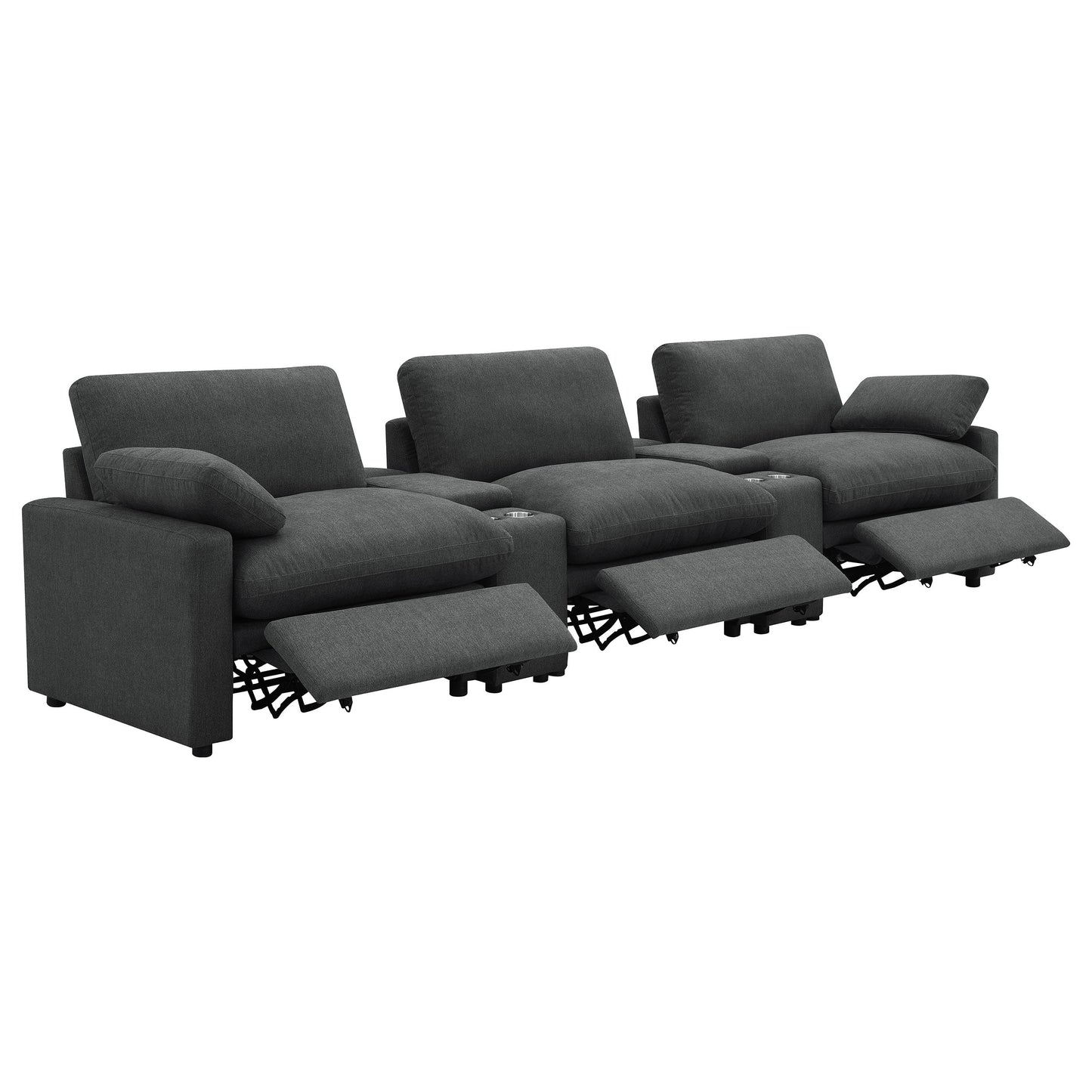 Collins Power Reclining Home Theater Seating Dark Grey