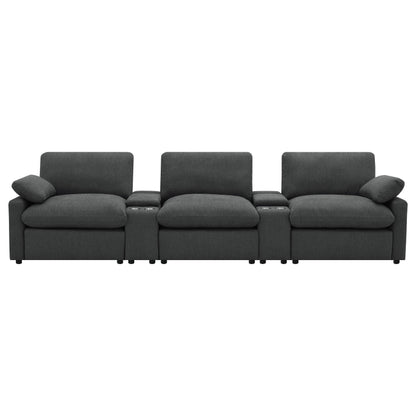 Collins Power Reclining Home Theater Seating Dark Grey