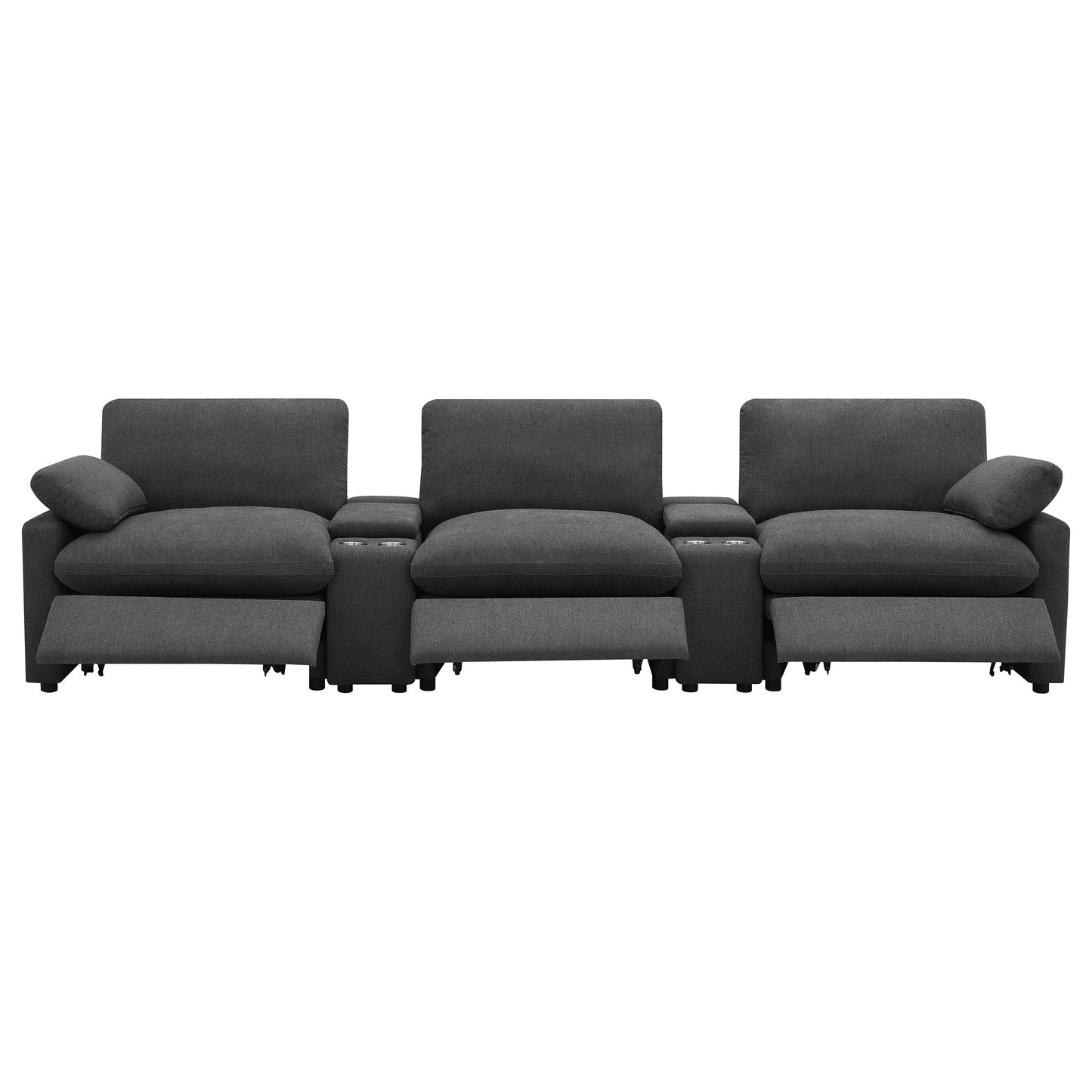 Collins Power Reclining Home Theater Seating Dark Grey
