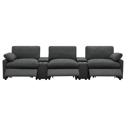Collins Power Reclining Home Theater Seating Dark Grey