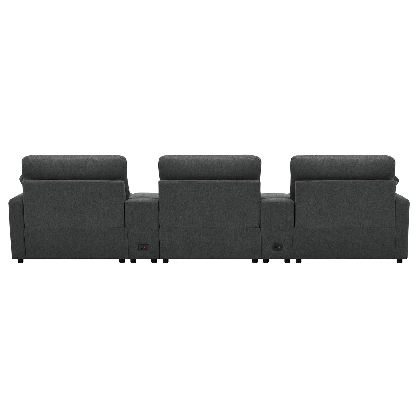 Collins Power Reclining Home Theater Seating Dark Grey