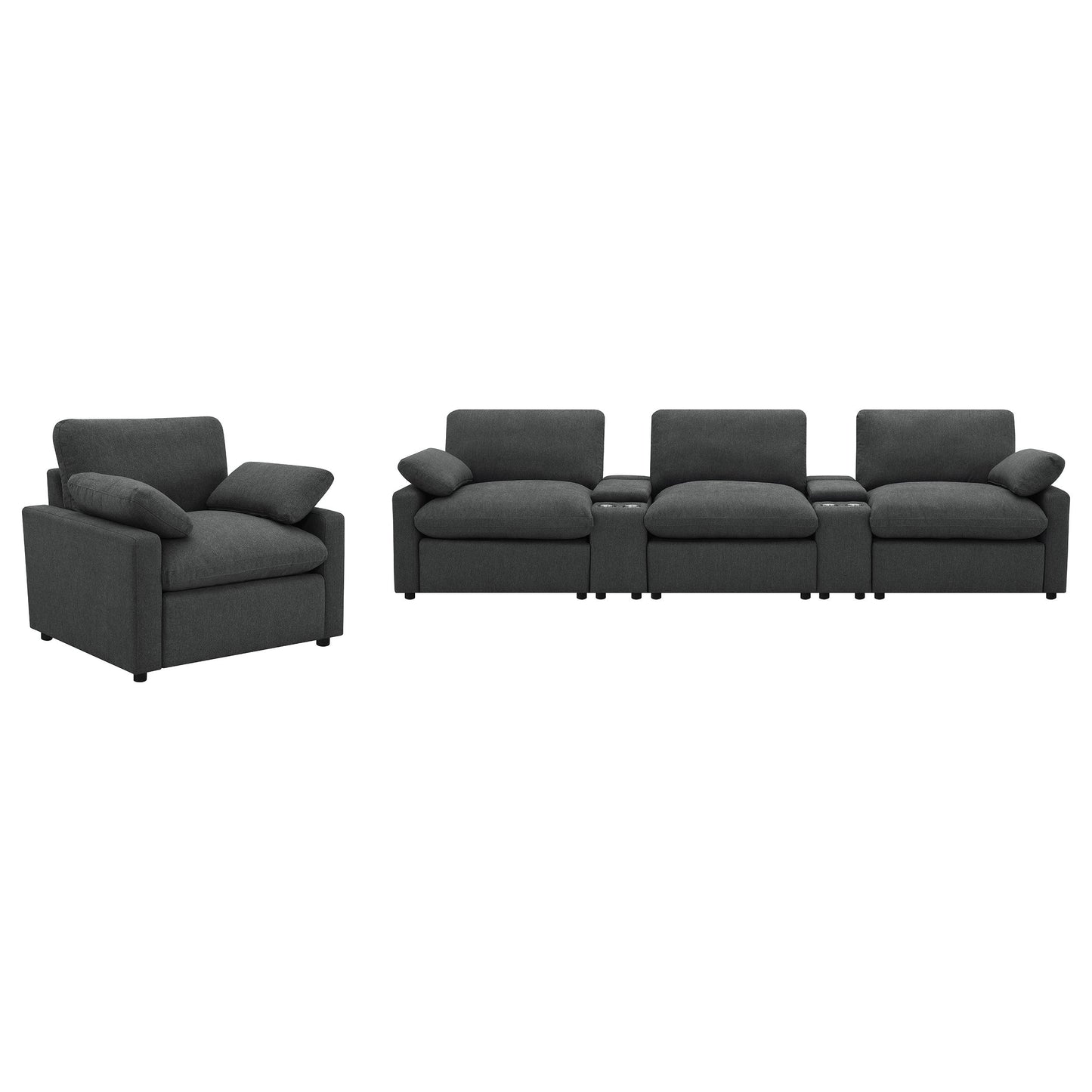 Collins Power Reclining Home Theater Seating Dark Grey