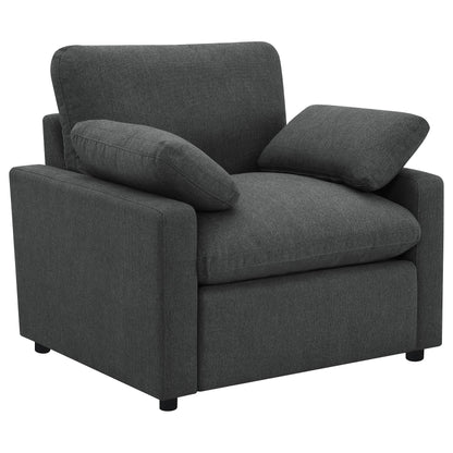 Sillón reclinable eléctrico tapizado Collins gris oscuro