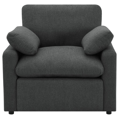 Sillón reclinable eléctrico tapizado Collins gris oscuro