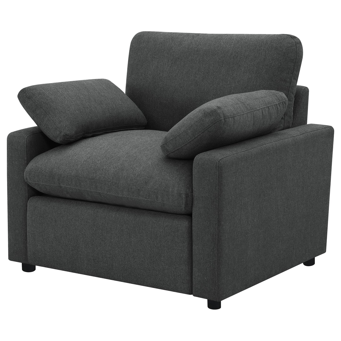 Sillón reclinable eléctrico tapizado Collins gris oscuro