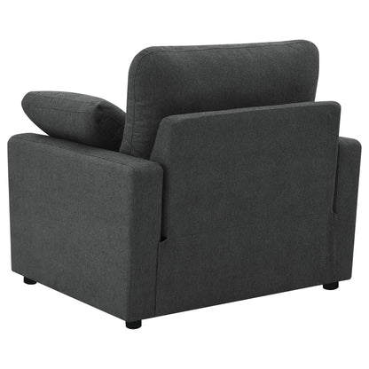 Sillón reclinable eléctrico tapizado Collins gris oscuro