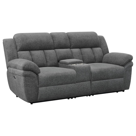 Bahrain Upholstered Motion Loveseat Charcoal