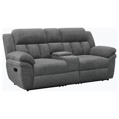 Loveseat Bahrain tapizado con movimiento en color carbón