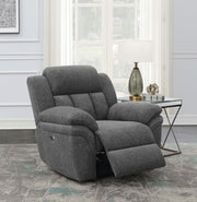 Sillón reclinable tapizado Bahrain color carbón