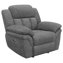 Sillón reclinable tapizado Bahrain color carbón