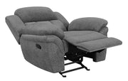 Sillón reclinable tapizado Bahrain color carbón