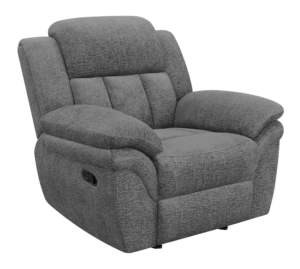 Sillón reclinable tapizado Bahrain color carbón