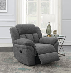 Sillón reclinable tapizado Bahrain color carbón