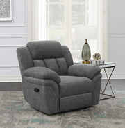 Sillón reclinable tapizado Bahrain color carbón