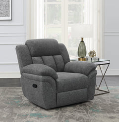 Sillón reclinable tapizado Bahrain color carbón