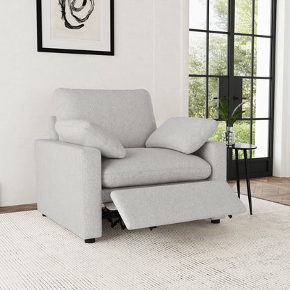 Sillón reclinable eléctrico tapizado Collins gris oscuro