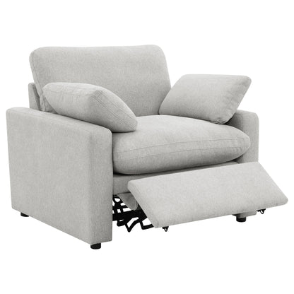 Sillón reclinable eléctrico tapizado Collins gris oscuro