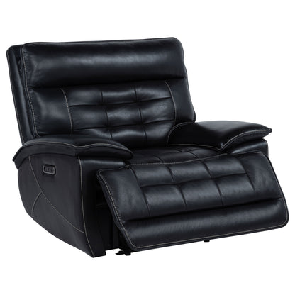 Hewitt Leather Upholstered Dual Power Recliner Chair Black