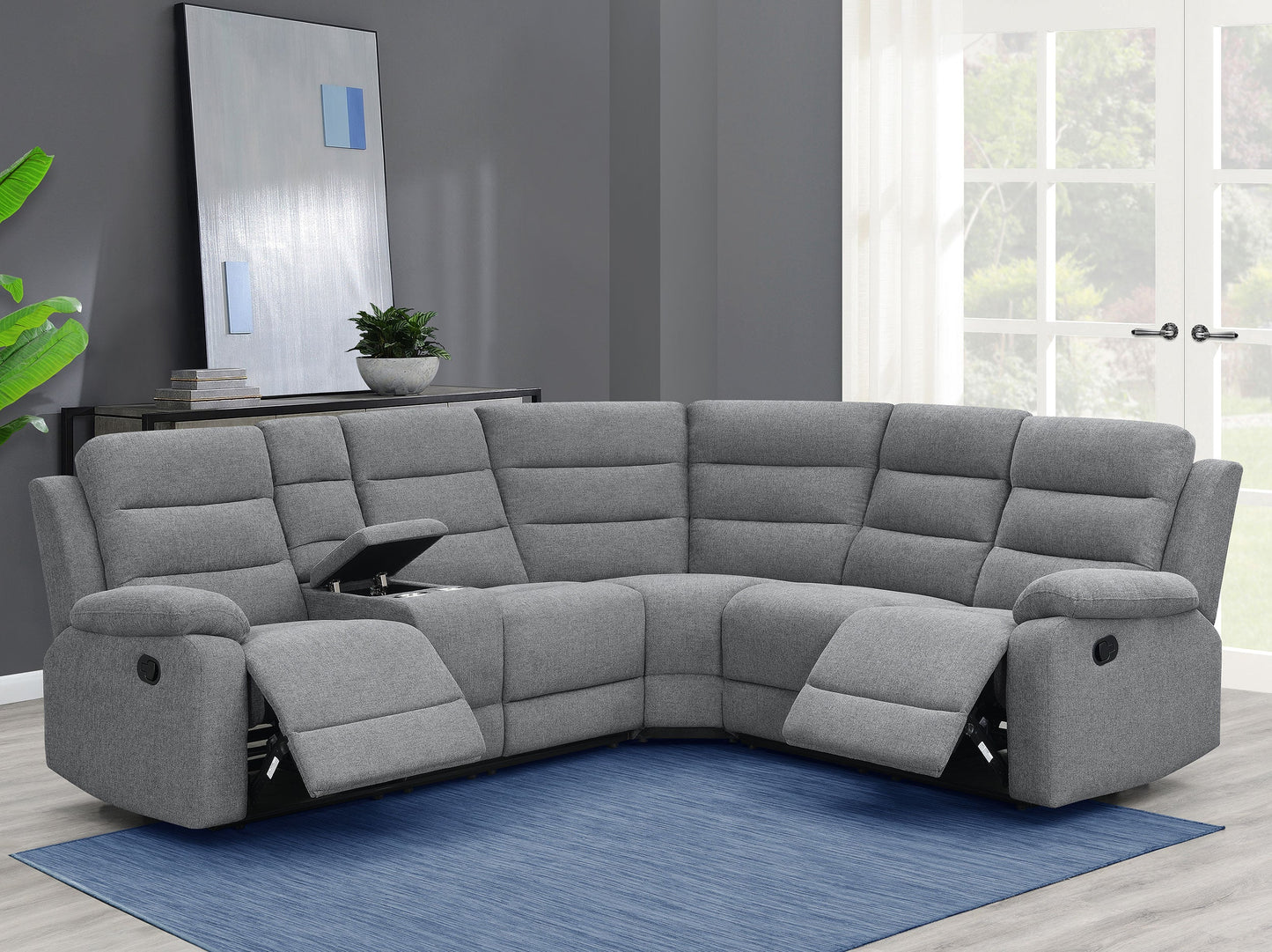 David Upholstered Reclining Sectional Sofa