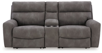 Next-Gen Durapella 3-Piece Power Reclining Sectional Loveseat with Console