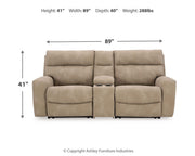 Next-Gen Durapella 3-Piece Power Reclining Sectional Loveseat with Console