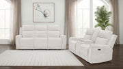 Kennett  Chenille Power Reclining Sofa Set Ivory