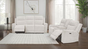 Kennett  Chenille Power Reclining Sofa Set Ivory