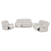 Kennett  Chenille Power Reclining Sofa Set Ivory