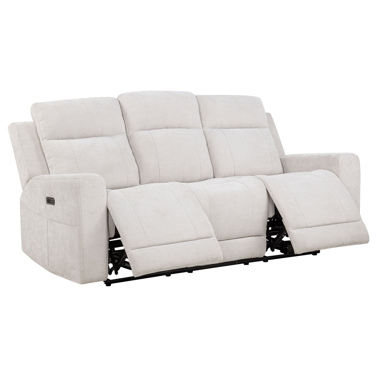 Kennett  Chenille Power Reclining Sofa Set Ivory